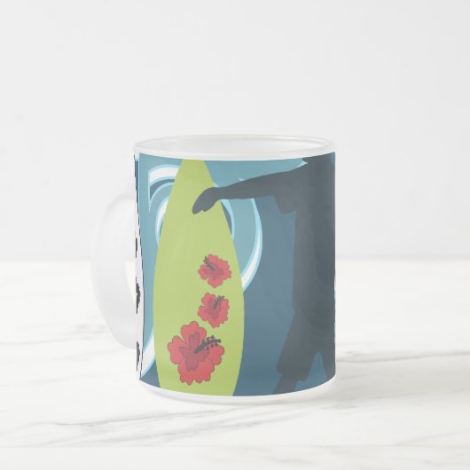 Cool Surfer Typ Surfing Beach Ocean Design Mattglastasse (Vorderseite Links)