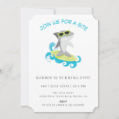 Cool Surfhai Geburtstagspartei Einladung (Vorderseite)