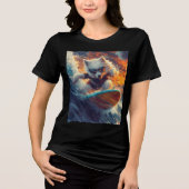 Cool Surfing Dog at Sunset Tri-Blend Shirt (Vorderseite)