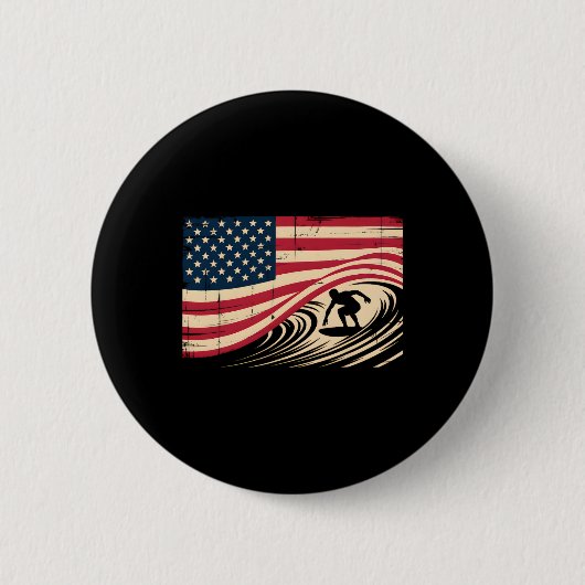 Cool Surfing für Männer Frauen 4. Juli Amerikanisc Button (Vorderseite)
