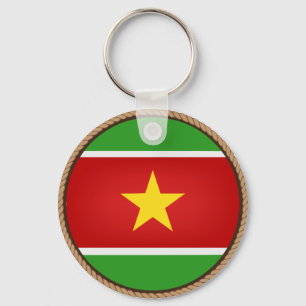 Cool Suriname Flag Seal Schlüsselanhänger