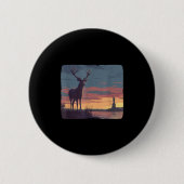Cool Symbolic Deer With Statue Of Liberty Costume  Button (Vorderseite)