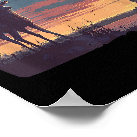 Cool Symbolic Deer With Statue Of Liberty Costume Poster (Ecke)