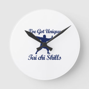 cool tai chi  designs runde wanduhr