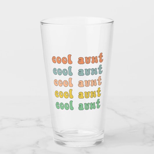 Cool Tante Modernes Retro Niedliche Geschenke für  Glas (Vorderseite)