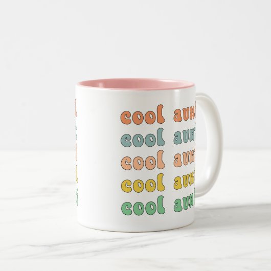 Cool Tante Modernes Retro Niedliche Geschenke für  Zweifarbige Tasse (VorderseiteRechts)