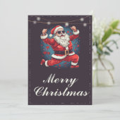 Cool tanzende Santa Claus Illustration Feiertagskarte (Stehend Vorderseite)