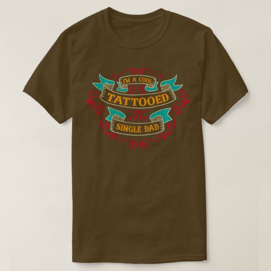 Cool Tattooed Single Vater tätowiert Vater Happy S T-Shirt (Design vorne)