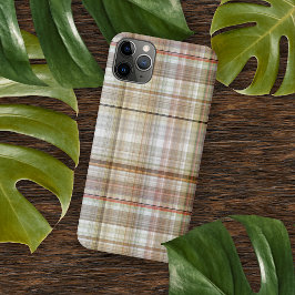 Cool Taupe Beige Dark Brown Gray Tartan Muster iPhone 11Pro Max Hülle