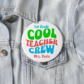 Cool Teacher Crew Individuelle Name Grad Personali Button (Beispiel)