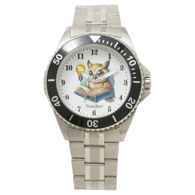 Cool Teacher owl customizable  Armbanduhr (Vorderseite)