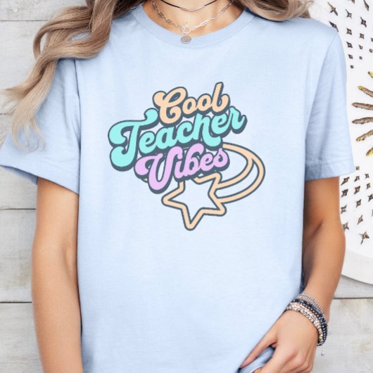 Cool Teacher Vibes Retro Styling-Geschenk T-Shirt