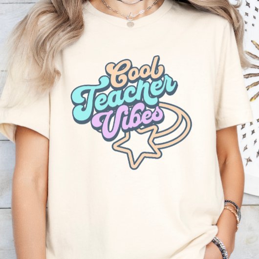 Cool Teacher Vibes Retro Styling-Geschenk T-Shirt