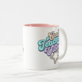 Cool Teacher Vibes Retro Styling-Geschenk Zweifarbige Tasse (VorderseiteRechts)