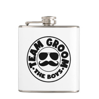 Cool Team Groom word art Wedding  Flachmann