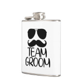 Cool Team Groom word art Wedding  Flachmann (Links)