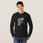 Cool Teddy Bear Boy Paris Style Illustration Graph T-Shirt (Vorne ganz)