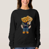 Cool Teddy Bear Boys Best Friends Style Illustrati Sweatshirt (Vorderseite)