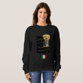Cool Teddy Bear in Italy Style Illustration Graphi Sweatshirt (Vorne ganz)