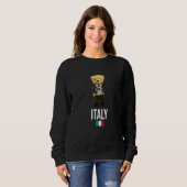 Cool Teddy Bear in Italy Style Illustration Graphi Sweatshirt (Vorne ganz)