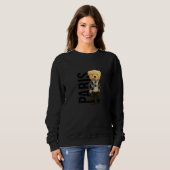Cool Teddy Bear in Paris France Illustration Graph Sweatshirt (Vorne ganz)