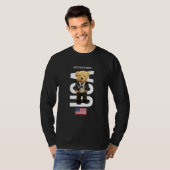 Cool Teddy Bear in USA American Style Illustration T-Shirt (Vorne ganz)
