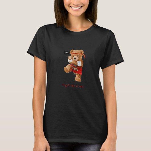 Cool Teddy Bear Man Boxing Fight Style Illustratio T-Shirt (Vorderseite)