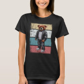 Cool teddy bear with retro background T-Shirt (Vorderseite)