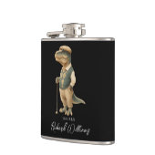 Cool Tee-Rex Golfer Dinosaur Signature Name Flachmann (Links)