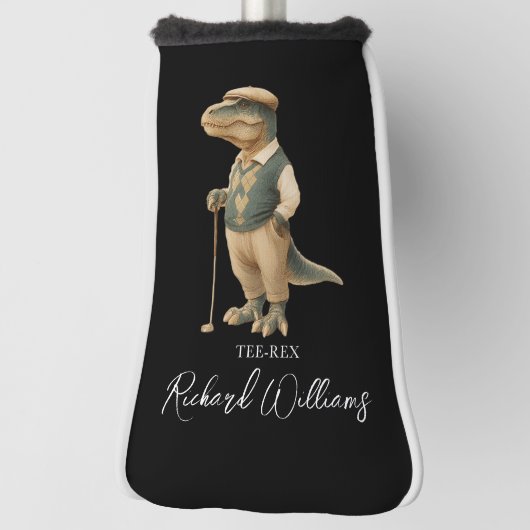 Cool Tee-Rex Golfer Dinosaur Signature Name Golf Headcover (Rotieren 90)