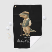 Cool Tee-Rex Golfer Dinosaur Signature Name Golfhandtuch (Insitu)
