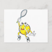 Cool Tennis Ball Holding Racquet Postkarte (Vorderseite)