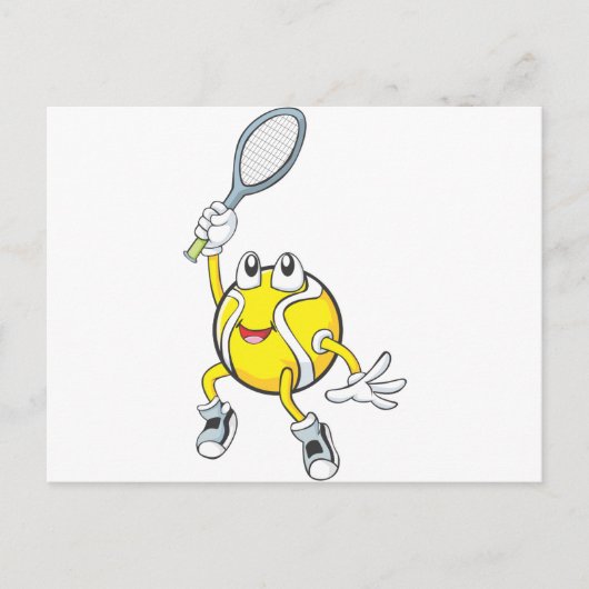 Cool Tennis Ball Holding Racquet Postkarte (Vorderseite)