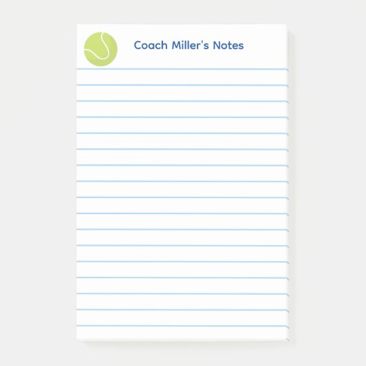 Cool Tennis Coach Lined Custom Post-it Klebezettel (Vorderseite)