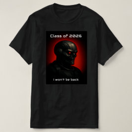 Cool Terminator Skull Graduation Graphic Design  T-Shirt
