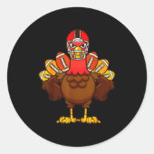 Cool Thanksgiving Football Shirt _ Gobble Player T Runder Aufkleber (Vorderseite)