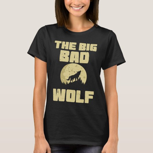 Cool The Big Wolf Howling Moon Fairy Tale Readers T-Shirt (Vorderseite)