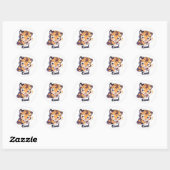 Cool Tiger Anime Runder Aufkleber (Blatt)