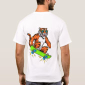 Cool Tiger on Skateboard – Retro Street Style Cart T-Shirt (Rückseite)