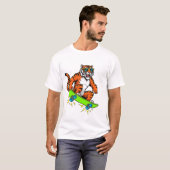 Cool Tiger on Skateboard – Retro Street Style Cart T-Shirt (Vorne ganz)