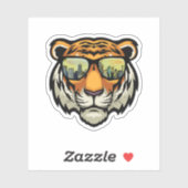 Cool Tiger Sonnenbrille Gesicht Bengalisch Growlin Aufkleber (Blatt)