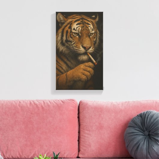 Cool Tiger with a Cigarette Leinwanddruck (Insitu (Wohnzimmer))