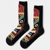 Cool Tiki Totems individuelle Name Socken (Linkes Detail)