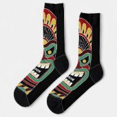 Cool Tiki Totems individuelle Name Socken (Linkes Detail)