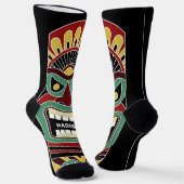 Cool Tiki Totems individuelle Name Socken (Gewinkelt)