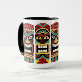 Cool Tiki Totems individuelle Name Tasse (Vorderseite Links)