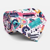 Cool tiled 80s music pattern krawatte (Gerollt)