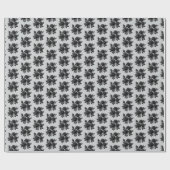 Cool tiled black Gothic roses pattern  Geschenkpapier (Flach)