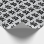 Cool tiled black Gothic roses pattern  Geschenkpapier (Ecke)