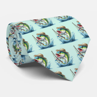 Cool tiled fishing lovers neck tie  krawatte
